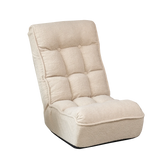 Adjustable White Japanese-Style Reclining Folding Floor Chair - Omega Lifestyles