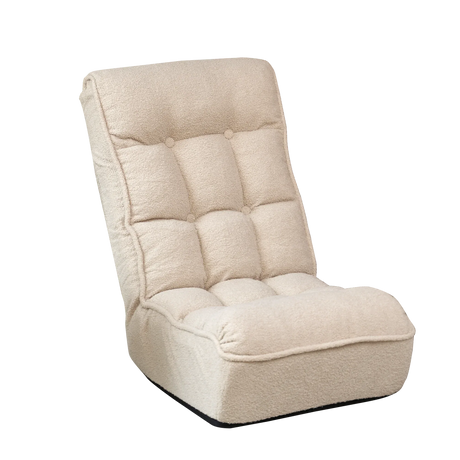 Adjustable White Japanese-Style Reclining Folding Floor Chair - Omega Lifestyles