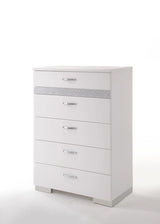 White High Gloss Synthetic Wood Chest With Organizer - Omega Lifestyles