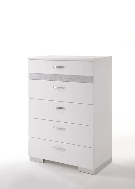 White High Gloss Synthetic Wood Chest With Organizer - Omega Lifestyles