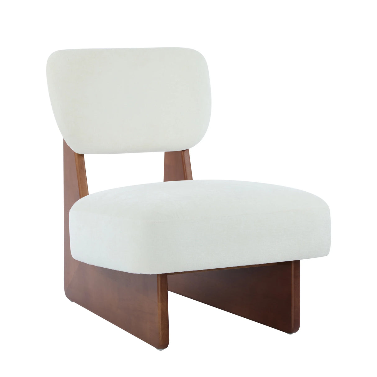 Set of 2 Modern Beige Polyester Upholstered Lounge Chairs - Omega Lifestyles
