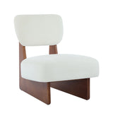 Set of 2 Modern Beige Polyester Upholstered Lounge Chairs - Omega Lifestyles