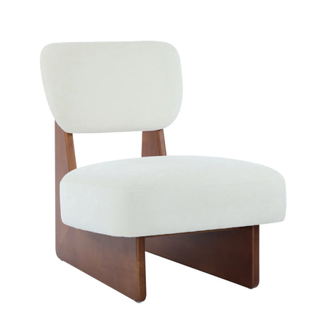 Set of 2 Modern Beige Polyester Upholstered Lounge Chairs - Omega Lifestyles