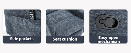 Heat Massage Recliner Chair With 360° Swivel And Rocker - Omega Lifestyles