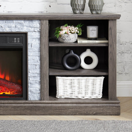 Electric Fireplace TV Media Stand With Storage - Sleep Galleria