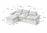 Corduroy Foam Spring 4-Seat Modern Cloud Sofa - Omega Lifestyles