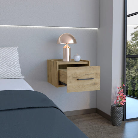 Floating Wall-Mounted Nightstand With Drawer Storage - Omega Lifestyles