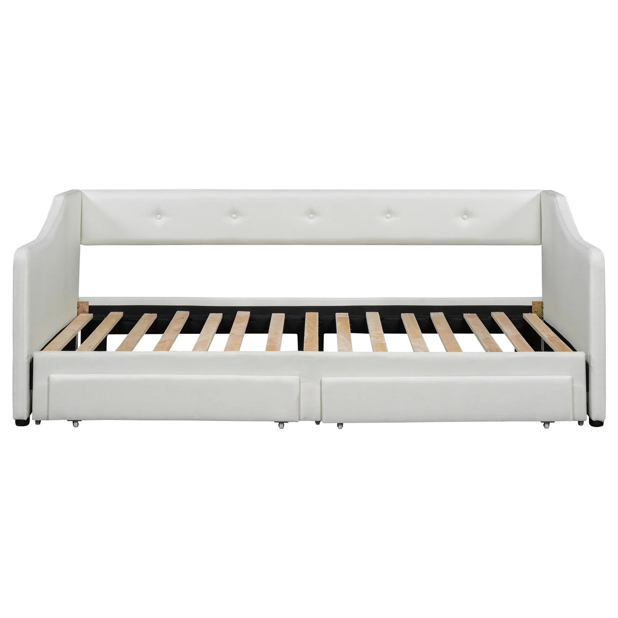 Twin XL Upholstered Daybed With Storage Drawers and Trundle - Omega Lifestyles