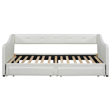 Twin XL Upholstered Daybed With Storage Drawers and Trundle - Omega Lifestyles