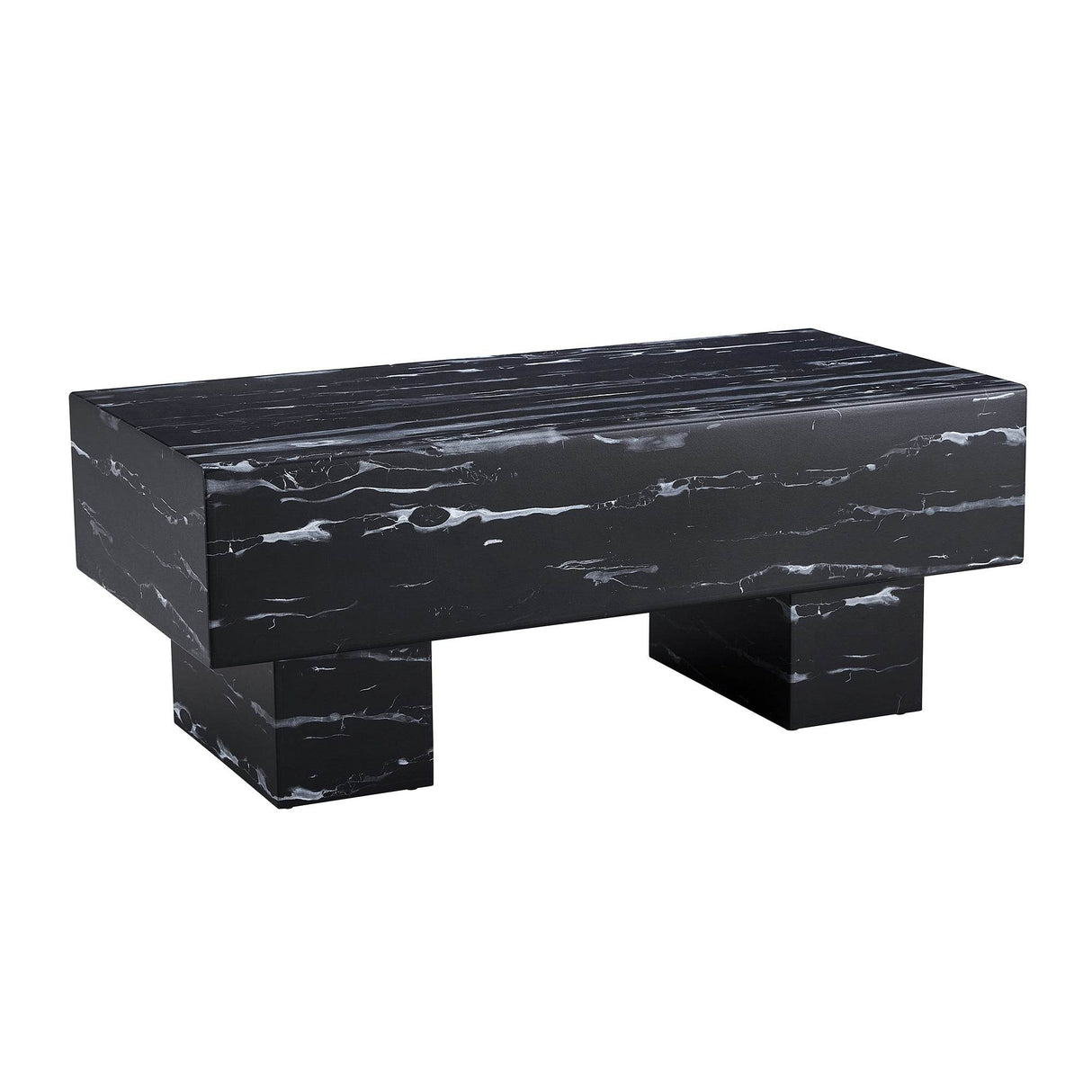 Modern Black Patterned MDF Rectangular Coffee Table - Omega Lifestyles