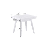 Solid Wood Slatted Farmhouse Style White Wood Bench - Omega Lifestyles