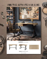 Gold Aluminum Rectangular Writing Desk With Storage Drawer - Omega Lifestyles