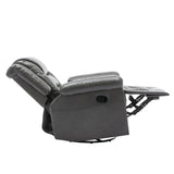 Grey PU Manual Reclining Rocking Swivel Recliner Chair - Omega Lifestyles
