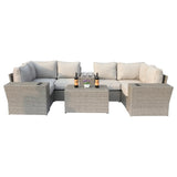 Winsford 10-Piece Outdoor Modular Wicker Sectional Set - Omega Lifestyles