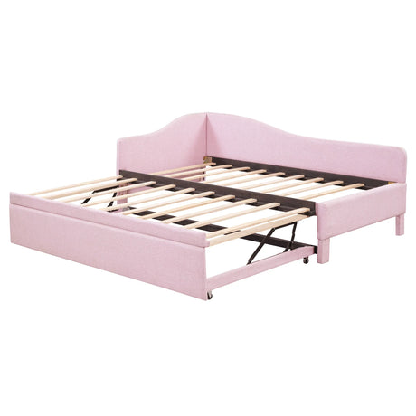 Twin Upholstered L-Shaped Daybed With Pop-Up Trundle - Omega Lifestyles