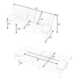 67-Inch Foldable PVC Sofa Bed With Cup Holder - Omega Lifestyles