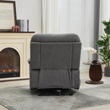 Medium-Firm Corduroy Remote-Controlled Heating Massage Recliner - Omega Lifestyles