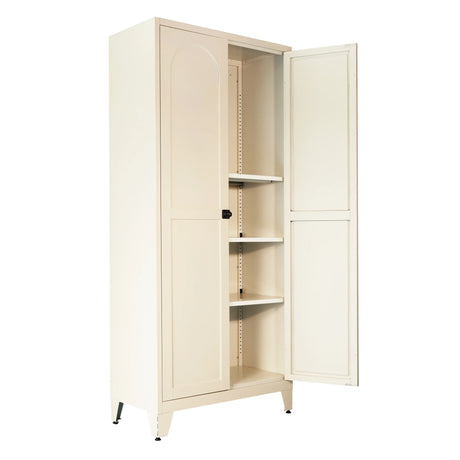 71-Inch Steel Locking Storage Cabinet With Adjustable Shelves - Omega Lifestyles