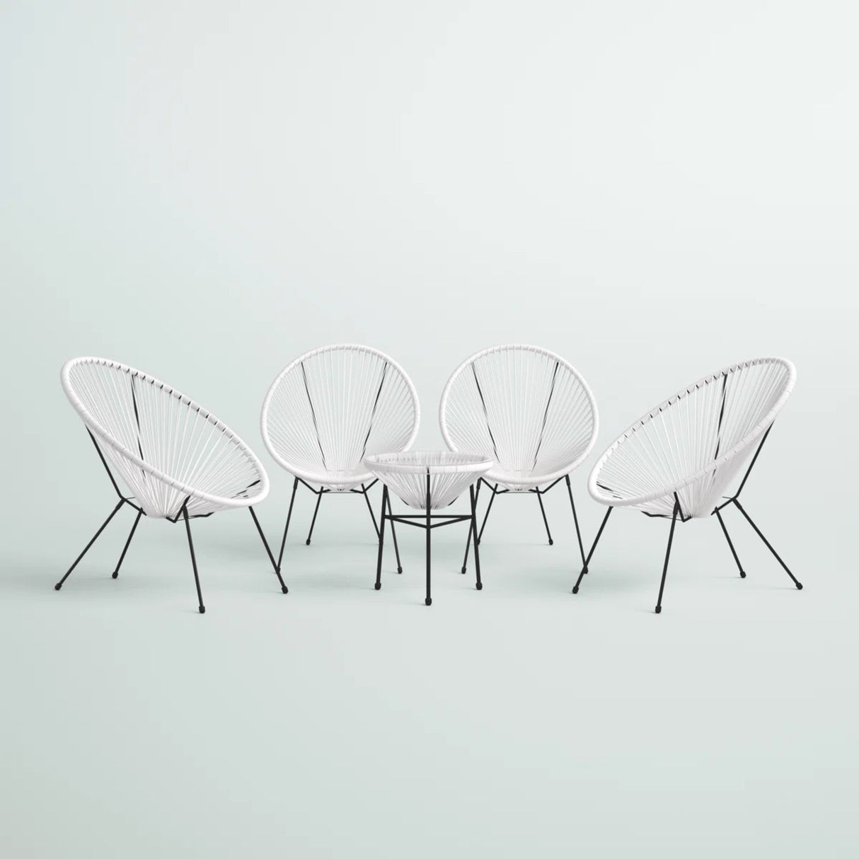 Outdoor 4-Person Aluminium Powder-Coated Steel Conversation Set