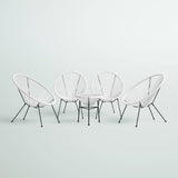 Outdoor 4-Person Aluminium Powder-Coated Steel Conversation Set