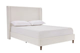 California King Upholstered Bed Frame With 54-Inch Chenille Headboard - Omega Lifestyles