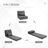 Adjustable 2-in-1 Linen Floor Sofa With Backrest - Omega Lifestyles
