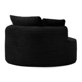 Modern Corduroy Boneless Floor Round Lounge Chair With Pillows - Omega Lifestyles