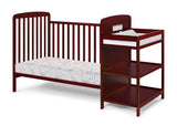 Solid Wood Cherry Crib With Attached Changing Table - Omega Lifestyles