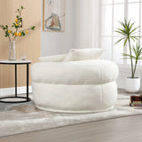 Modern Circular Chenille Fabric Sleeper Chair With Pillows - Omega Lifestyles