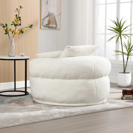 Modern Circular Chenille Fabric Sleeper Chair With Pillows - Omega Lifestyles