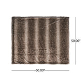 Brown Faux Fur Soft Cozy 50x60 Inch Throw Blanket - Omega Lifestyles