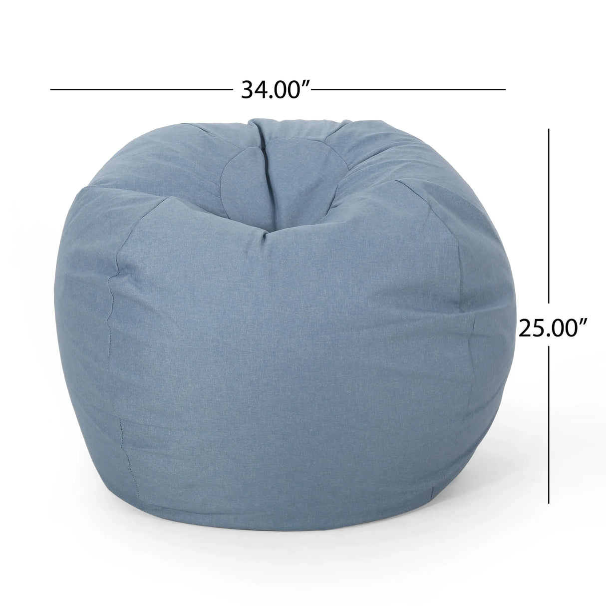 Fabric Foam Filled Modern Teal 3-Foot Bean Bag Chair - Omega Lifestyles