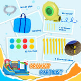 Inflatable Bounce House With Slide Climbing Wall Water Cannon - Omega Lifestyles