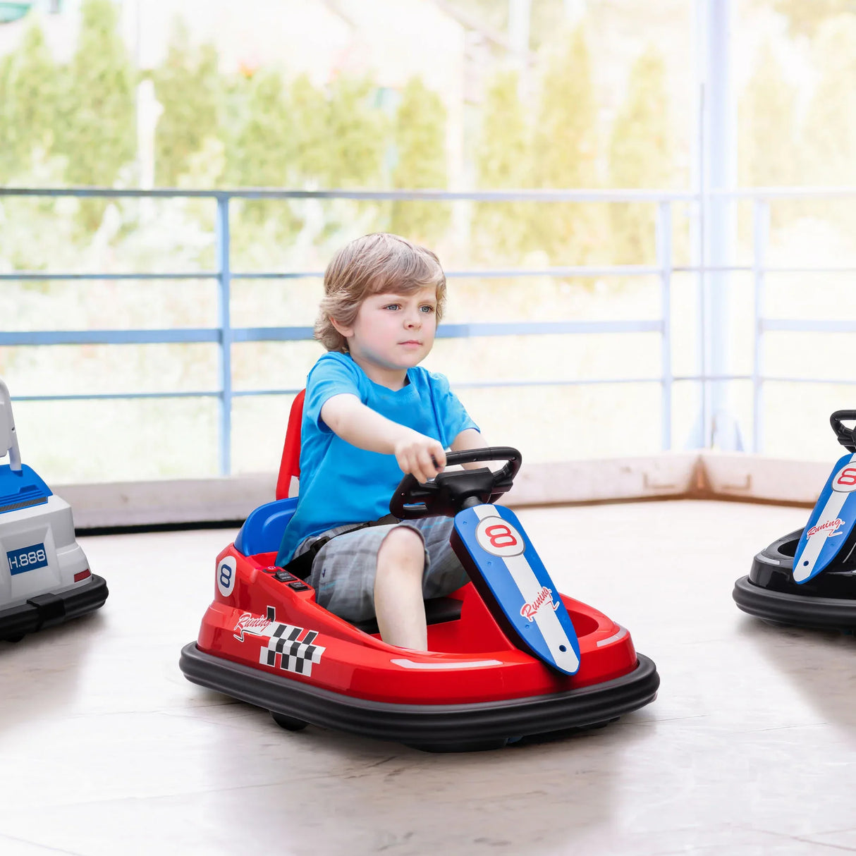 Electric Toddler Ride-On Bumper Car With LED Lights - Omega Lifestyles