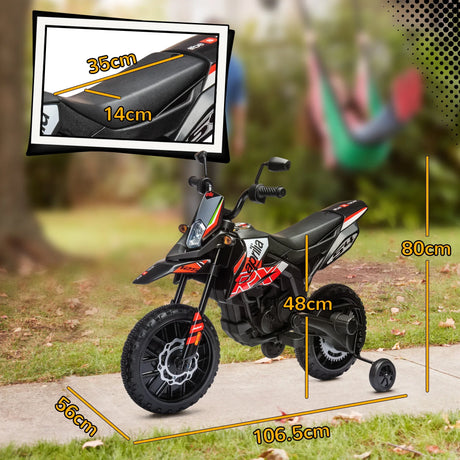 Aprilia Licensed 12V Electric Kids Motorcycle With Training Wheels - Omega Lifestyles