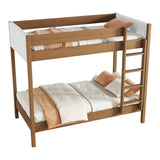 Twin Over Twin Rubber Wood Teddy Fleece Upholstered Bunk Bed - Omega Lifestyles
