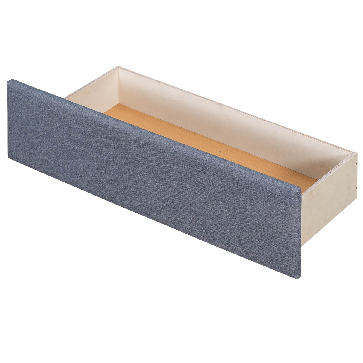 L-Shaped Upholstered Twin Platform Bed With Trundle Desk - Omega Lifestyles