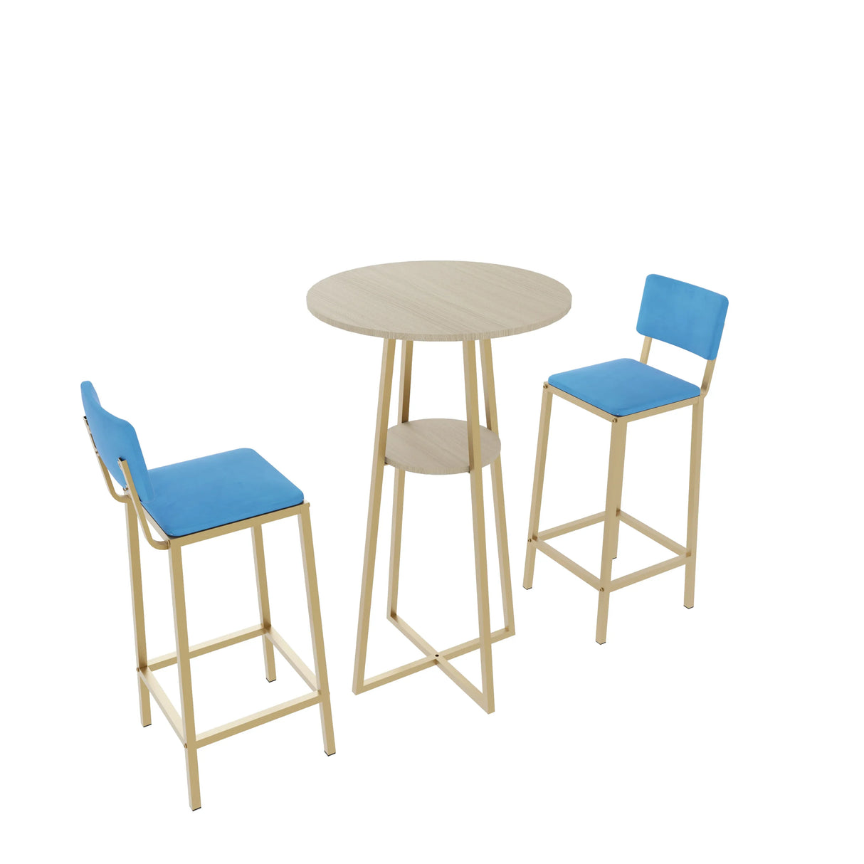 Three Piece Bar Table And Chairs Set With Storage - Omega Lifestyles