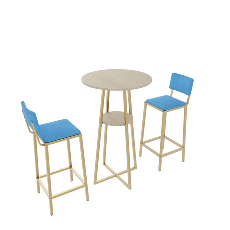 Three Piece Bar Table And Chairs Set With Storage - Omega Lifestyles