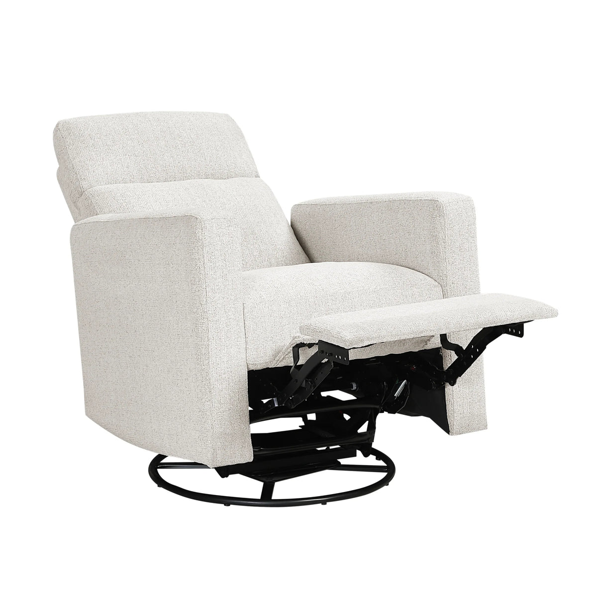 Contemporary Chenille Swivel Recliner Chair With Gliding Motion - Omega Lifestyles