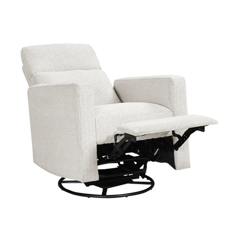 Contemporary Chenille Swivel Recliner Chair With Gliding Motion - Omega Lifestyles