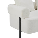 Modern 3-Seater Beige Boucle Upholstered Sofa With Pillows - Omega Lifestyles