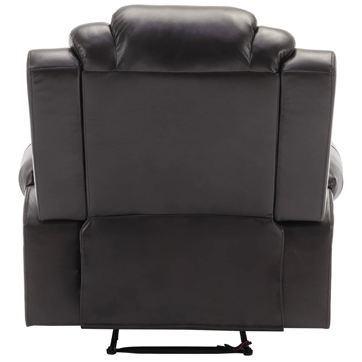 Manual Recliner Brown Faux Leather Chair With LED Light Strip - Omega Lifestyles