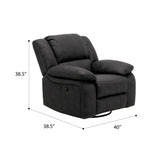 Black Fabric Swivel Gliding Recliner Chair - Omega Lifestyles