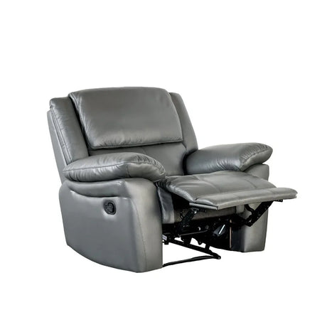 Transitional Dark Gray Leather Match Recliner Chair - Omega Lifestyles