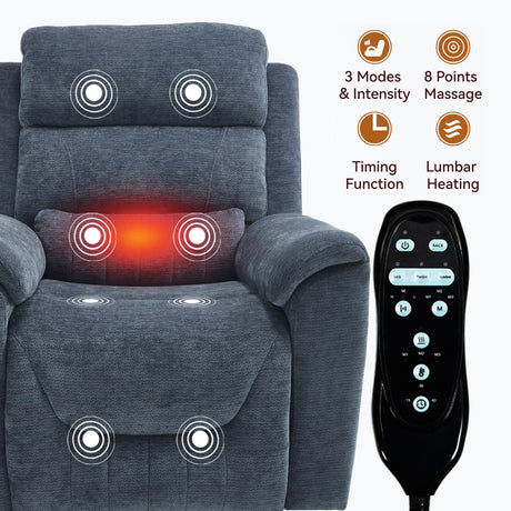 Dual Motor Power Lift Recliner Chair With Massage Heat - Omega Lifestyles
