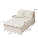 Corduroy Foam Right Armrest Chaise Lounge Chair - Omega Lifestyles