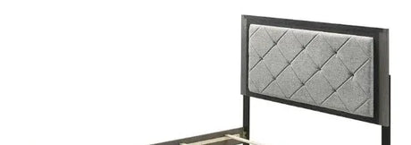 Queen Gray Linen Upholstered Padded Bed Frame - Omega Lifestyles