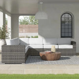 Weather-Resistant 122-Inch Wicker Outdoor Patio Sectional - Omega Lifestyles