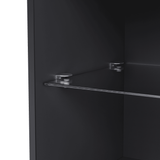 Modern Black LED Fireplace TV Stand with Shelves - Omega Lifestyles